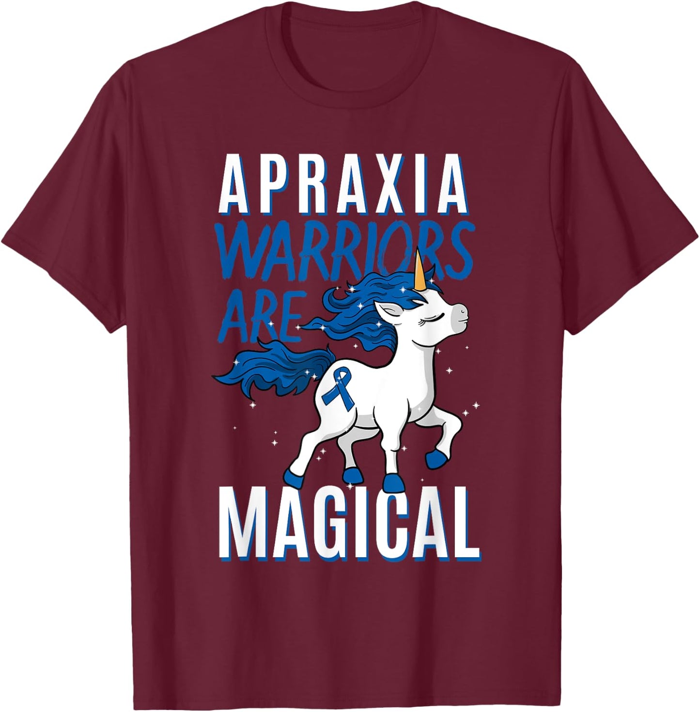 Apraxia Awareness Supporter Limb-Kinetic Fighter Unicorn T-Shirt - T-Shirt | Maroon