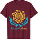 Republic of Kazakhstan Qazaqstan Kazakh Kazakh Flag T-Shirt - T-Shirt | Maroon