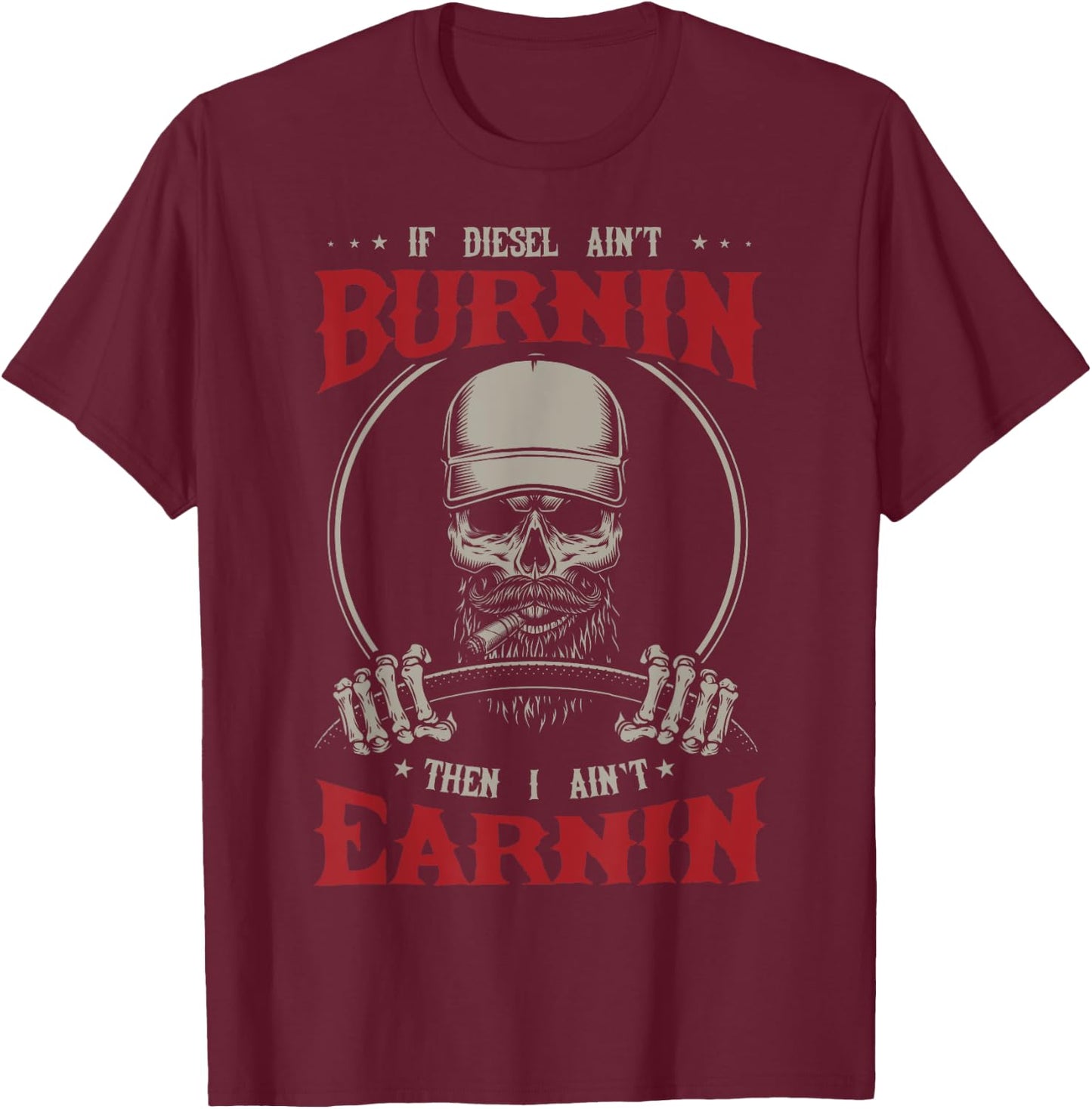 Funny Diesel Trucker Big Rig Semi-Trailer Beard Truck Driver T-Shirt - T-Shirt | Maroon