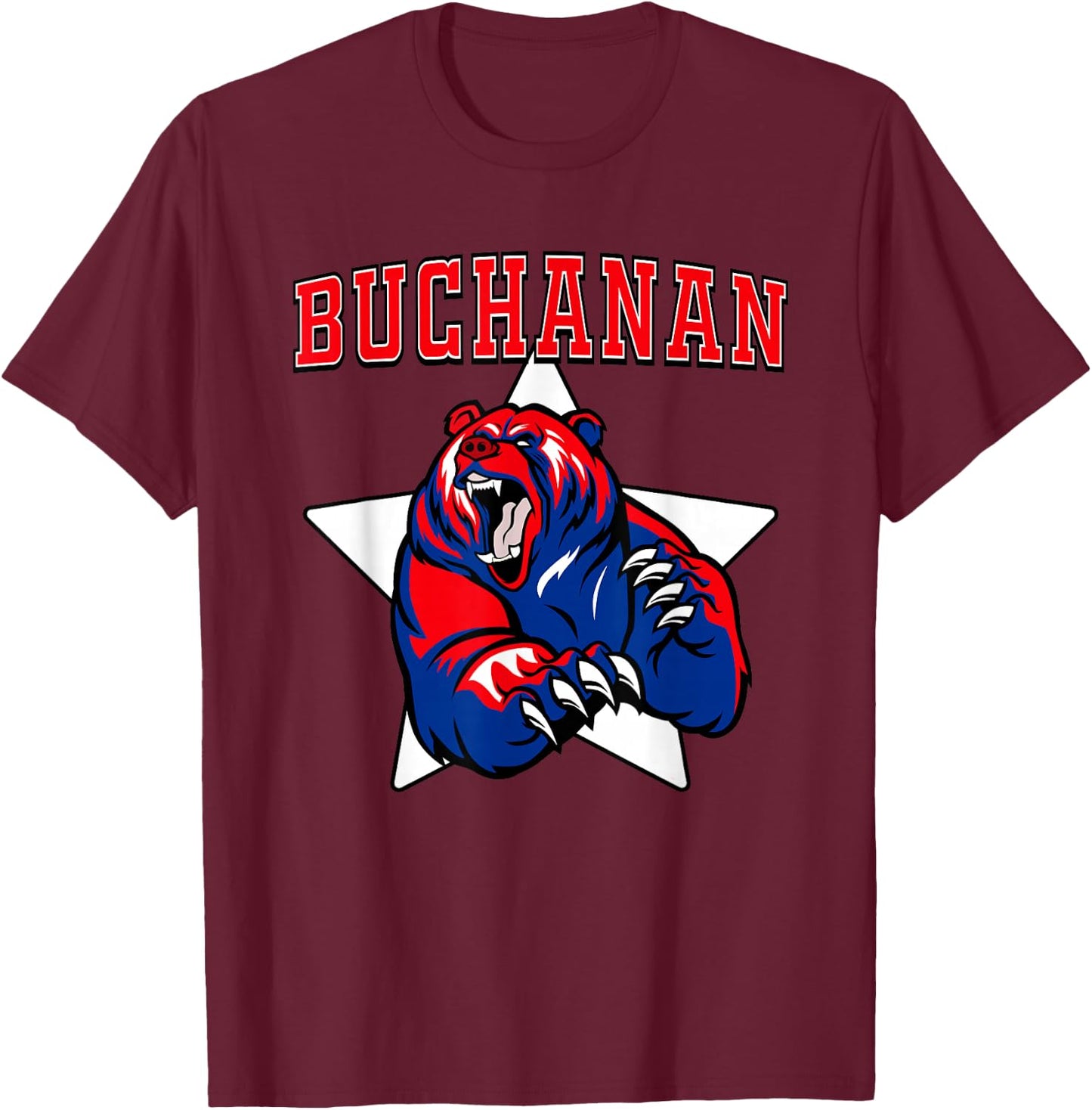 Buchanan Bears High School Team Spirit T-Shirt - T-Shirt | Maroon