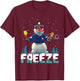 Police Freeze Cop Snowman Police Officer Xmas Ugly Christmas T-Shirt - T-Shirt | Maroon