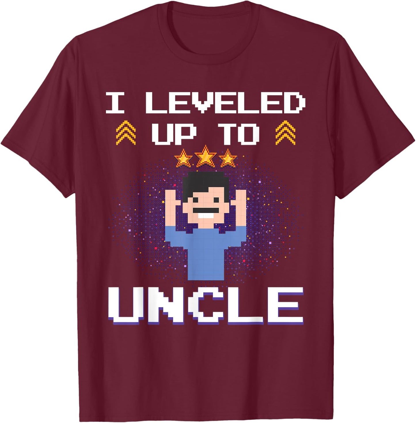 Best Uncle Gift Awesome Uncle Accessories & Stuff Uncle Design Dad First Time Promoted To Uncle Gamer T-Shirt - T-Shirt | Maroon