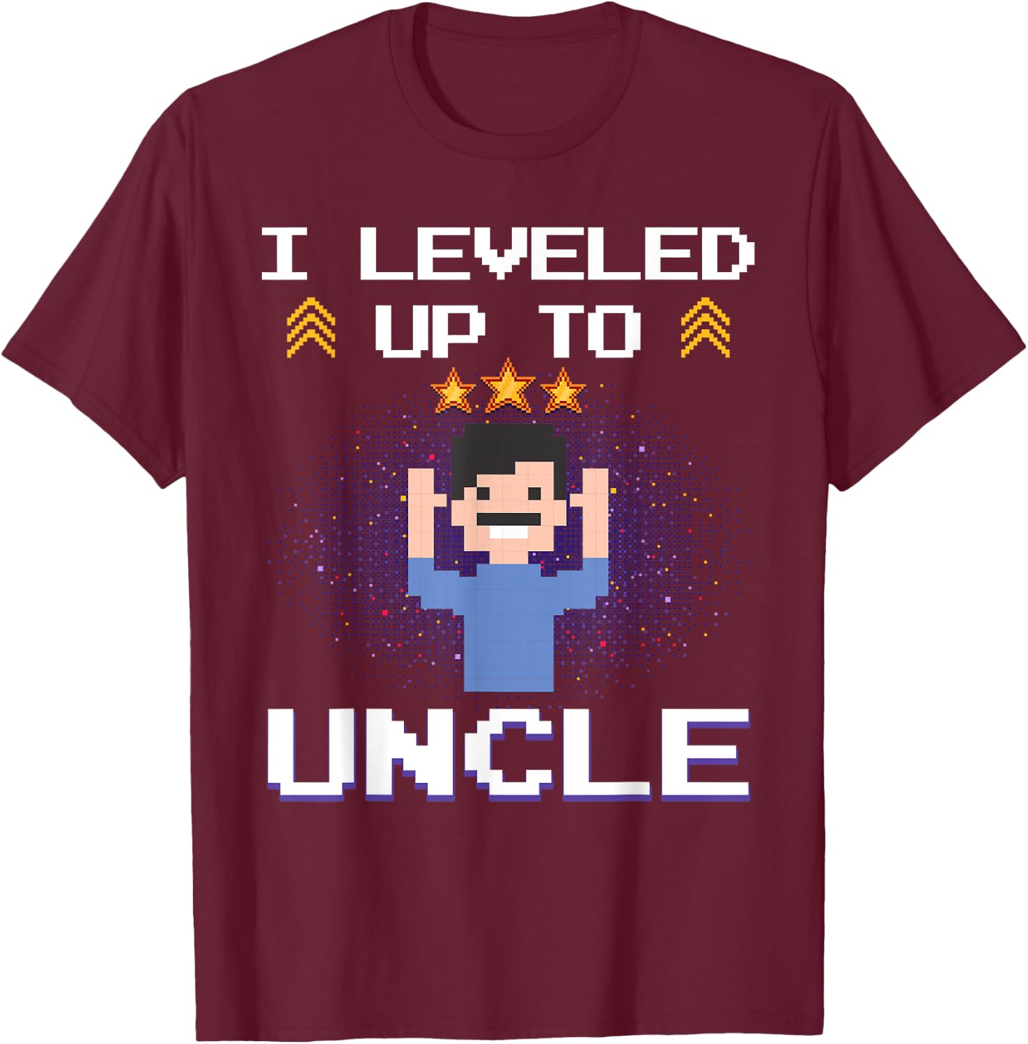 Best Uncle Gift Awesome Uncle Accessories & Stuff Uncle Design Dad First Time Promoted To Uncle Gamer T-Shirt - T-Shirt | Maroon