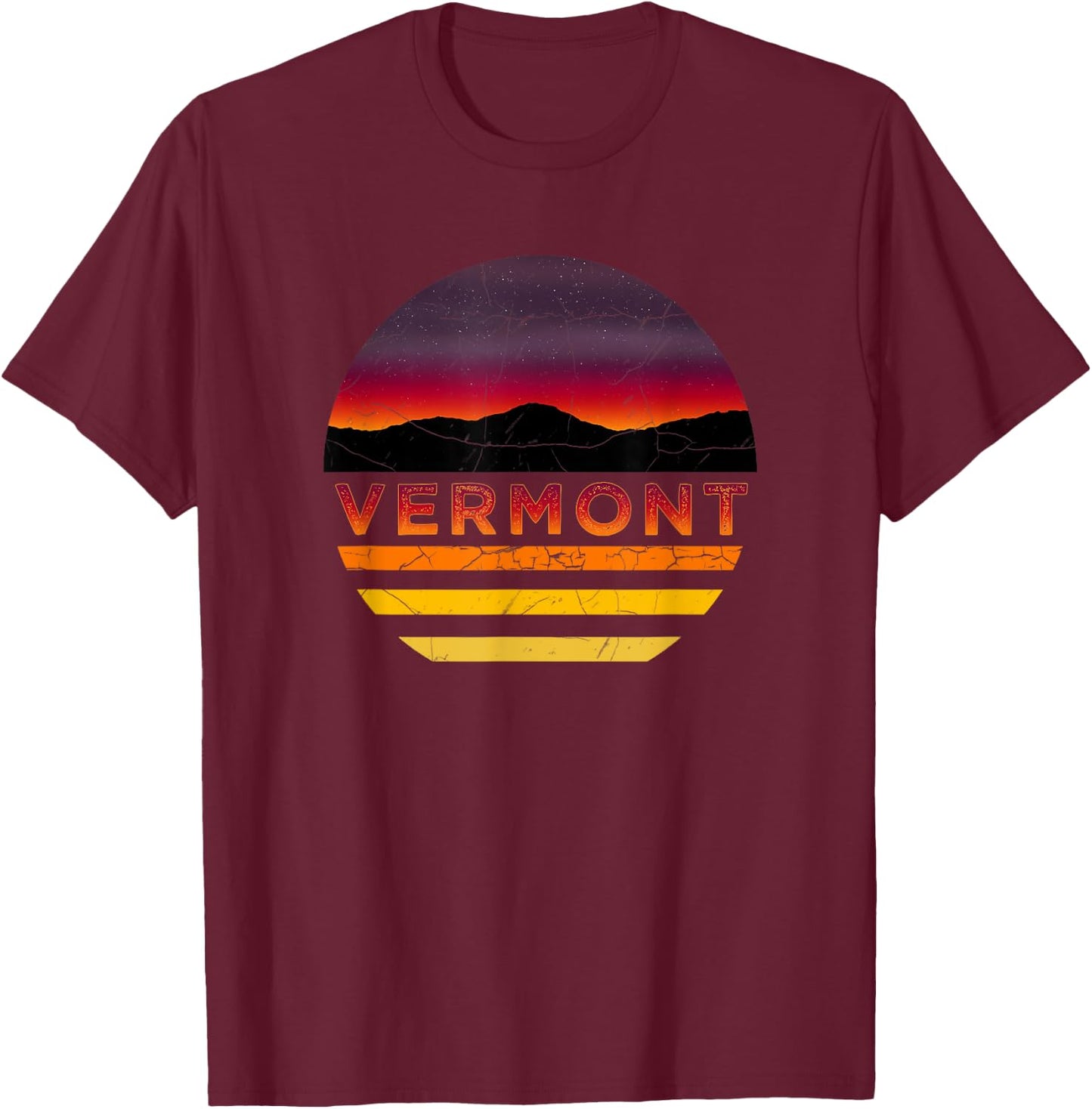 Retro Vintage Vermont Vacation Souvenir T-Shirt - T-Shirt | Maroon
