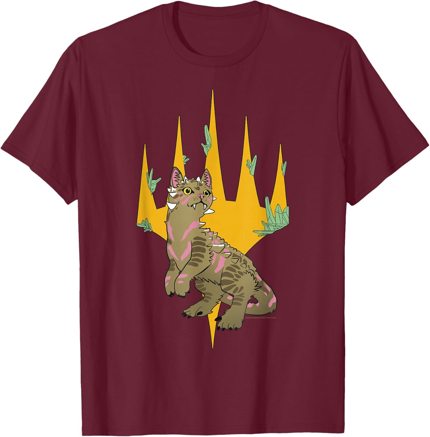 Magic: The Gathering Dinosaur Cat Logo T-Shirt - T-Shirt | Maroon