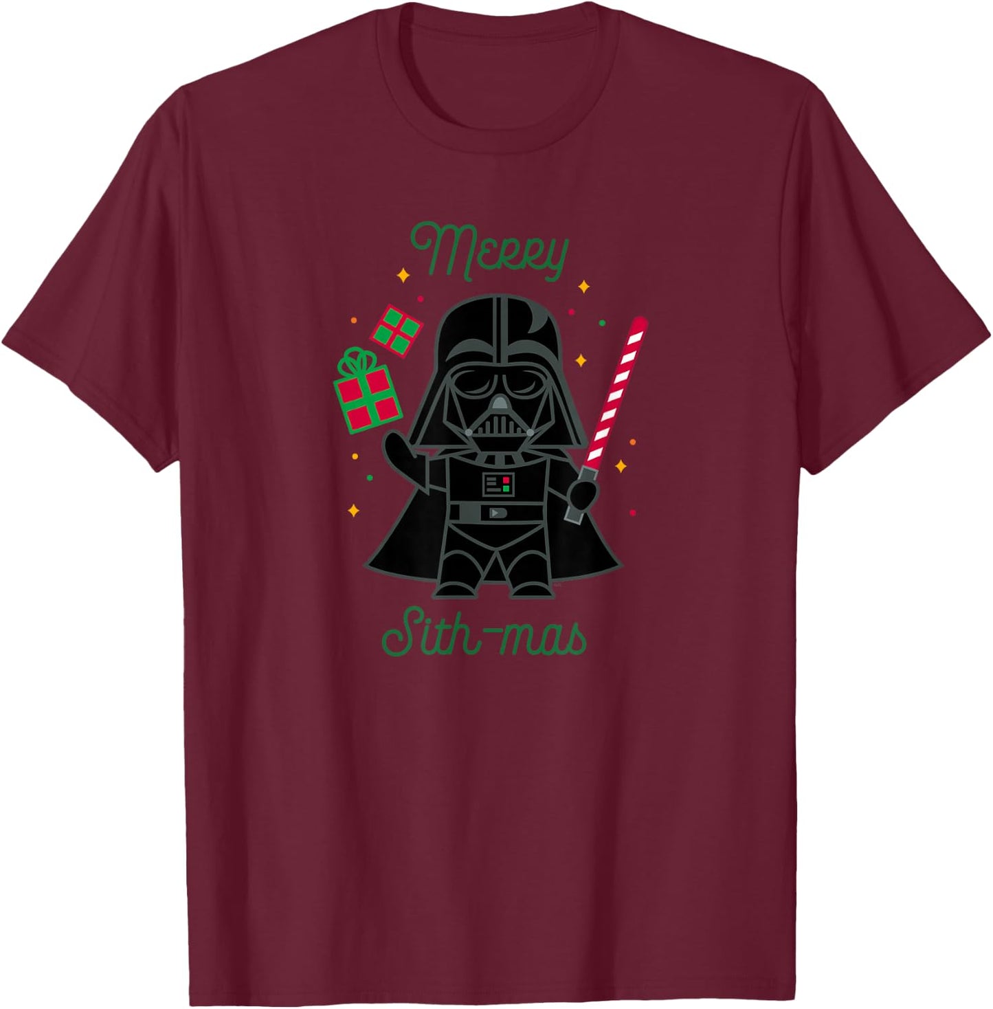 Star Wars Darth Vader Cute Christmas Holiday Merry Sith-mas T-Shirt - T-Shirt | Maroon