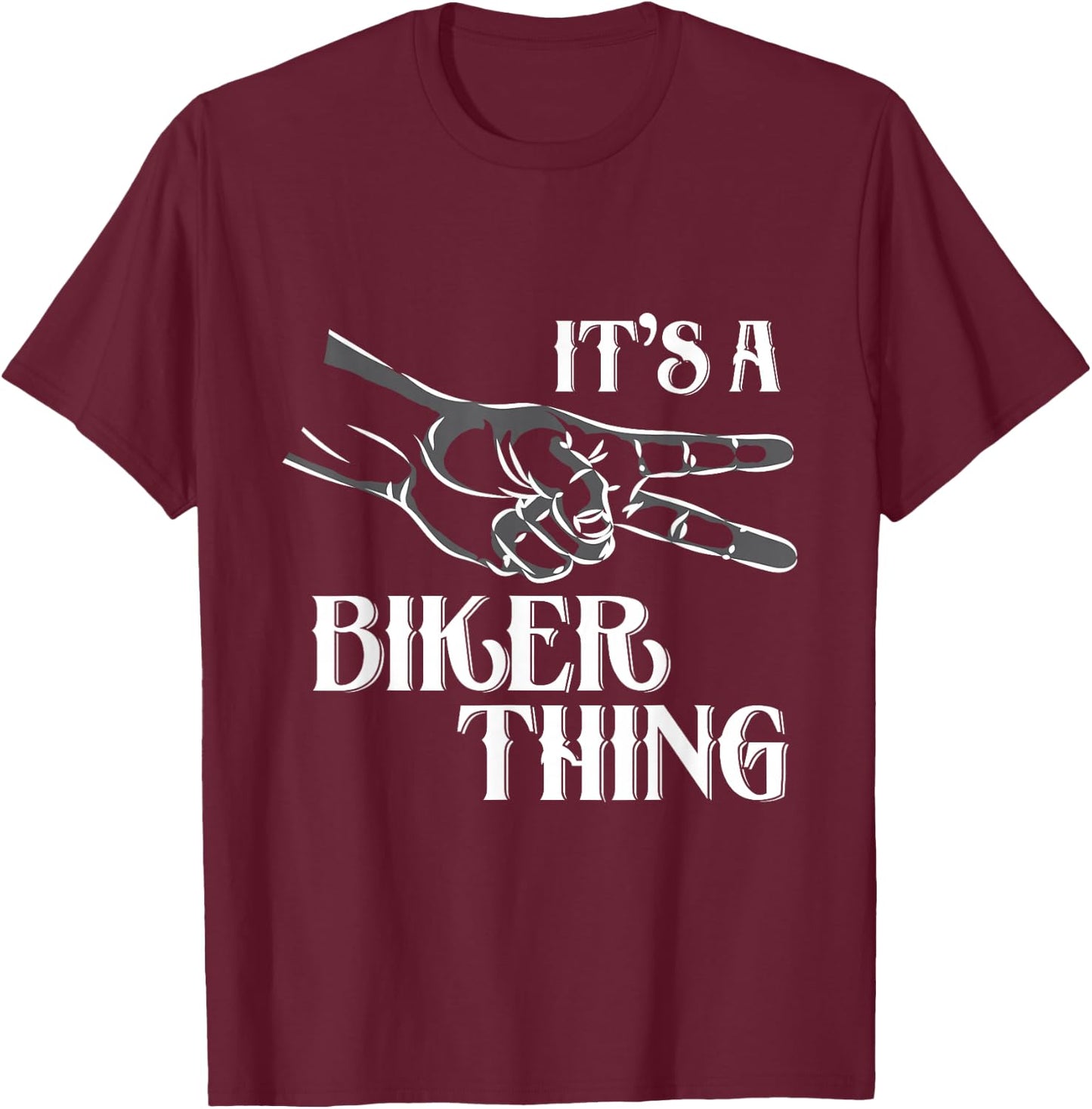 2 finger Biker wave - motorcycle T-Shirt - T-Shirt | Maroon