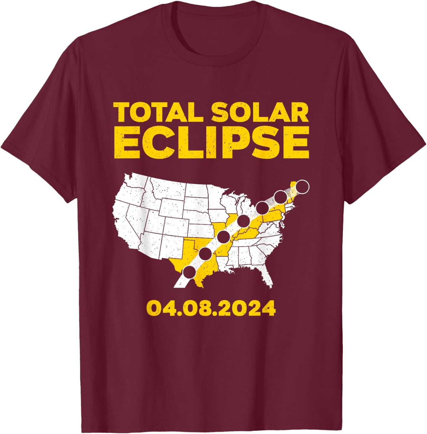 Solar Eclipse 2024 Design Women 2024 Solar Eclipse T-Shirt - T-Shirt | Maroon