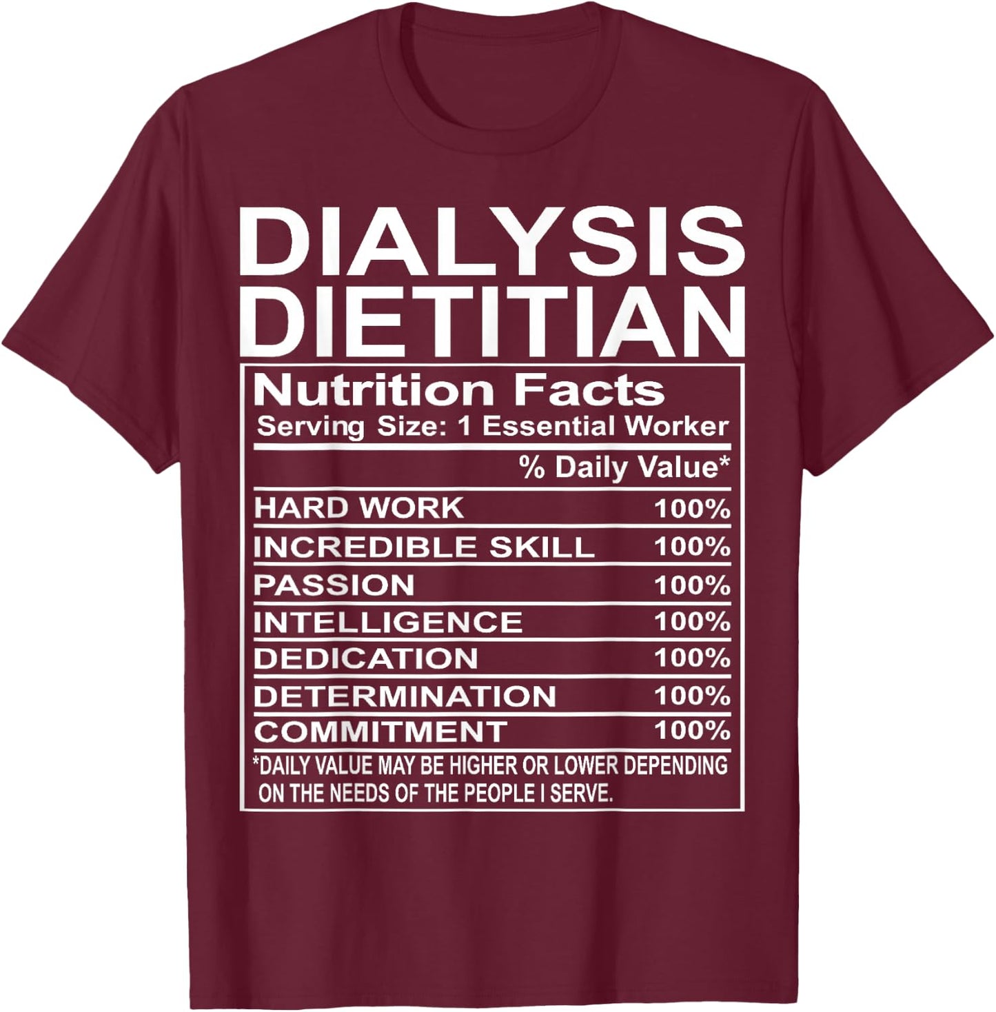Super Cute Monograms, Initials and Letter Gifts Dialysis Dietitian Appreciation Funny Dietetics T-Shirt - T-Shirt | Maroon