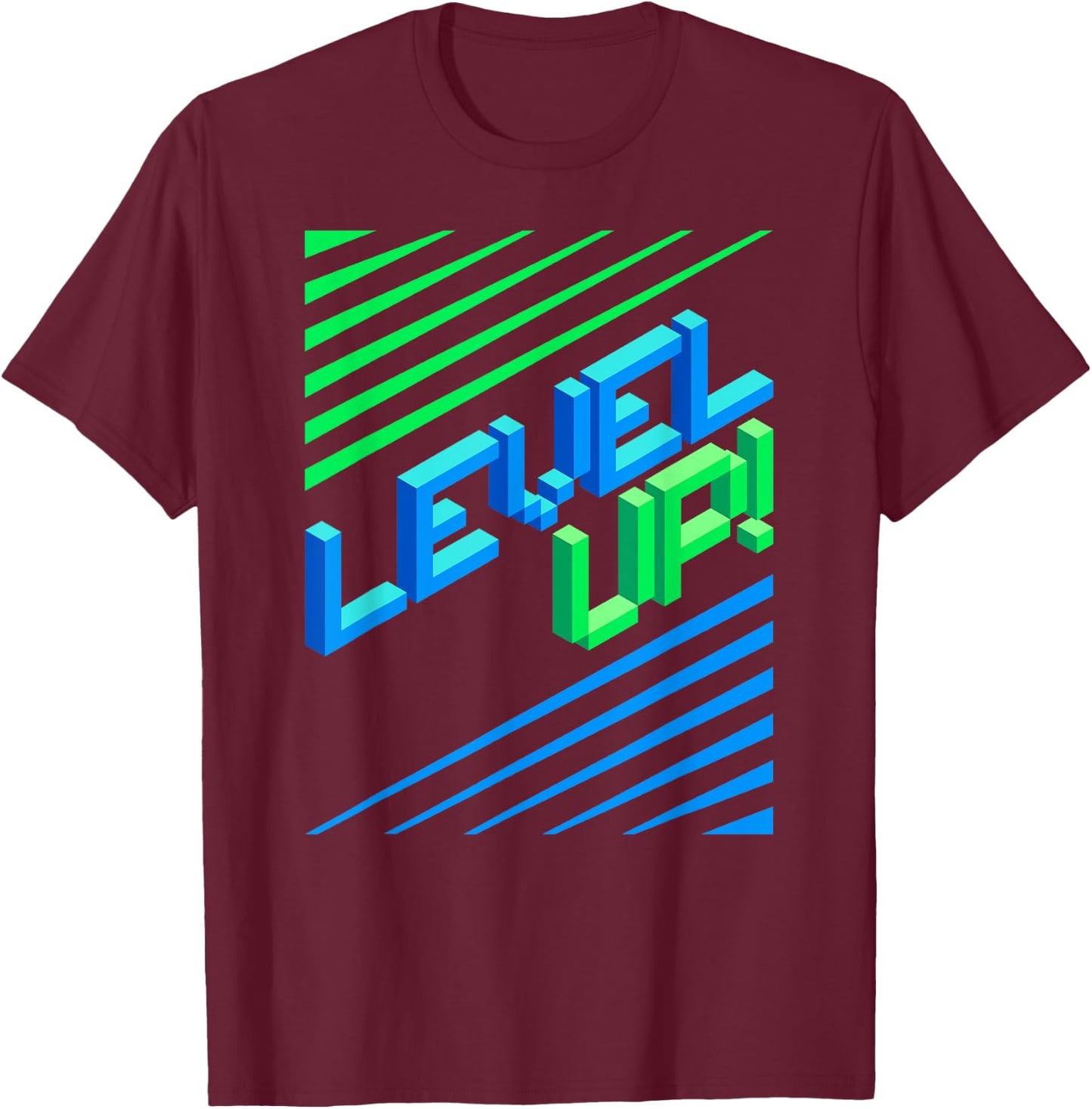 Level Your Game Up I Controller PS5 Gaming T-Shirt - T-Shirt | Maroon