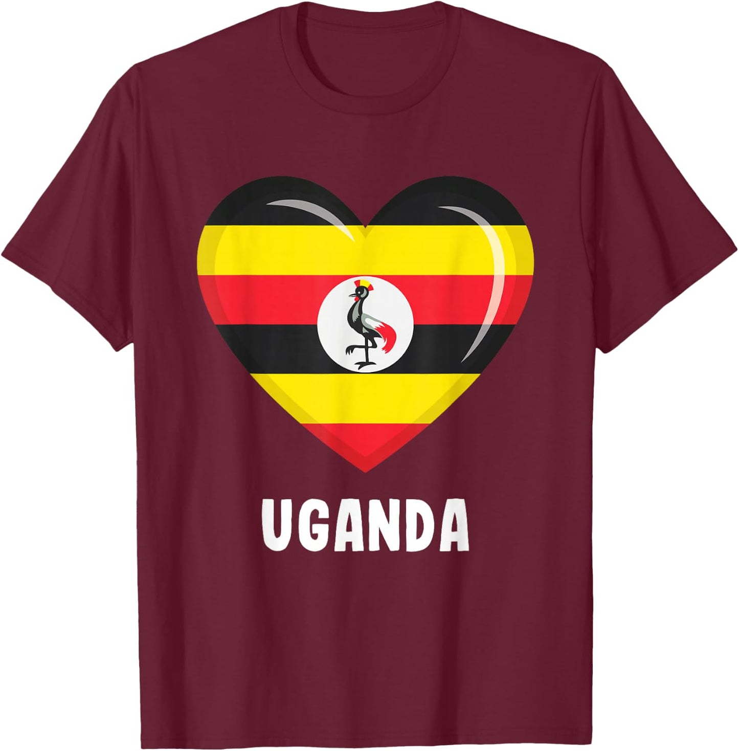 Uganda Flag Jersey T-Shirt - T-Shirt | Maroon