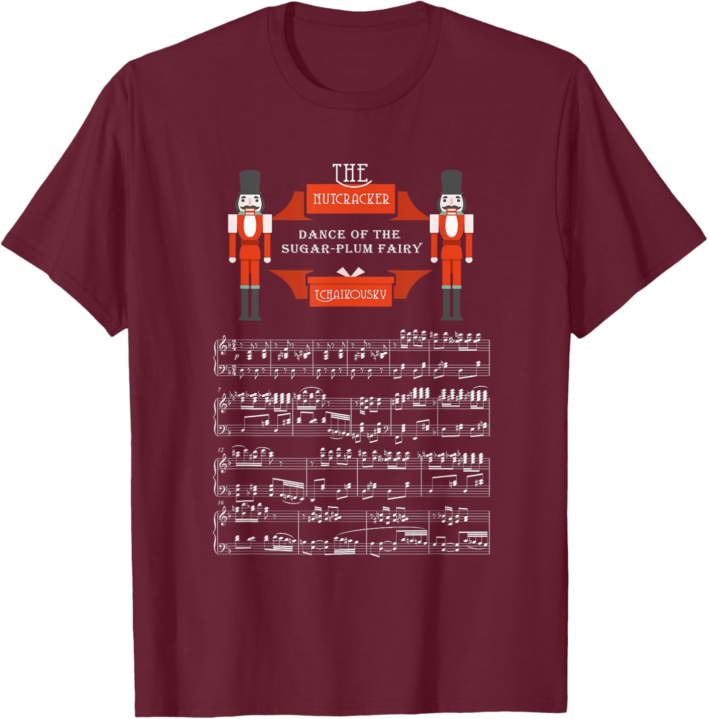 Tchaikovsky Nutcracker Dance of the Sugar-Plum Fairy T-Shirt - T-Shirt | Maroon