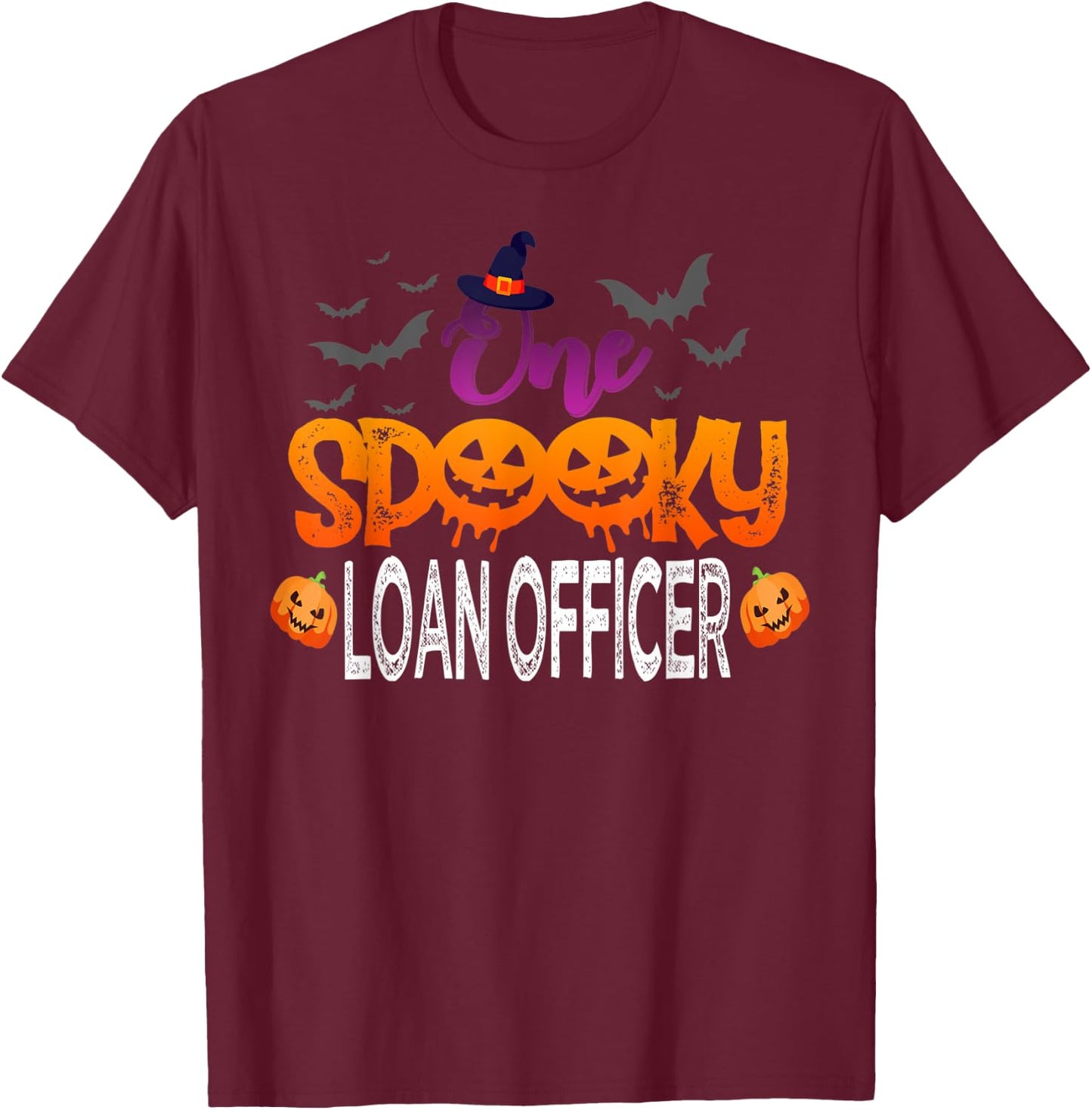 One Spooky Loan Officer Halloween Costume Gift Women T-Shirt - T-Shirt | Maroon