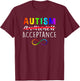 Autism - Red Instead - Acceptance Not Awareness T-Shirt - T-Shirt | Maroon