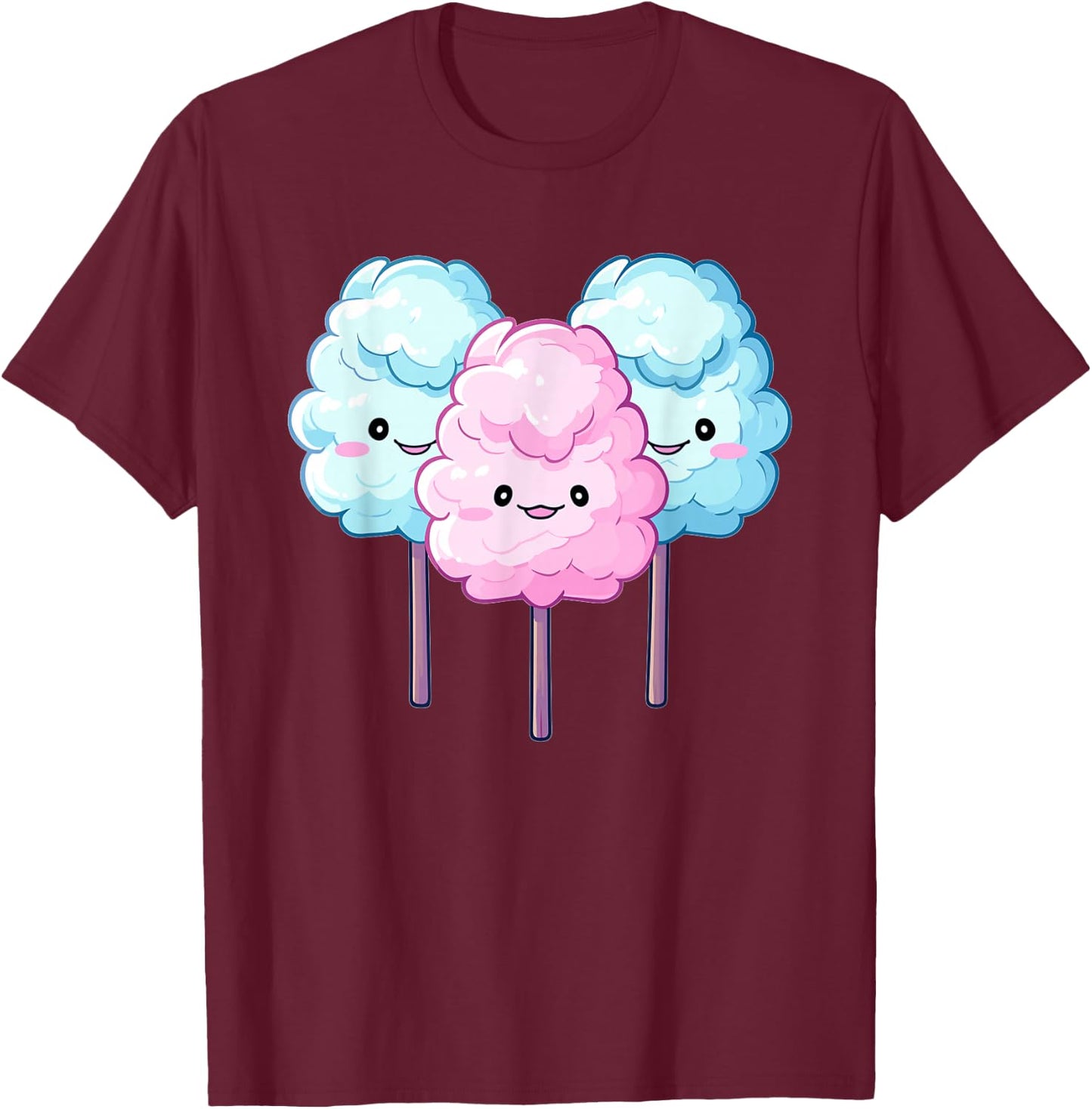 Cotton Candy Sticks Apparel Sweets Girls T-Shirt - T-Shirt | Maroon