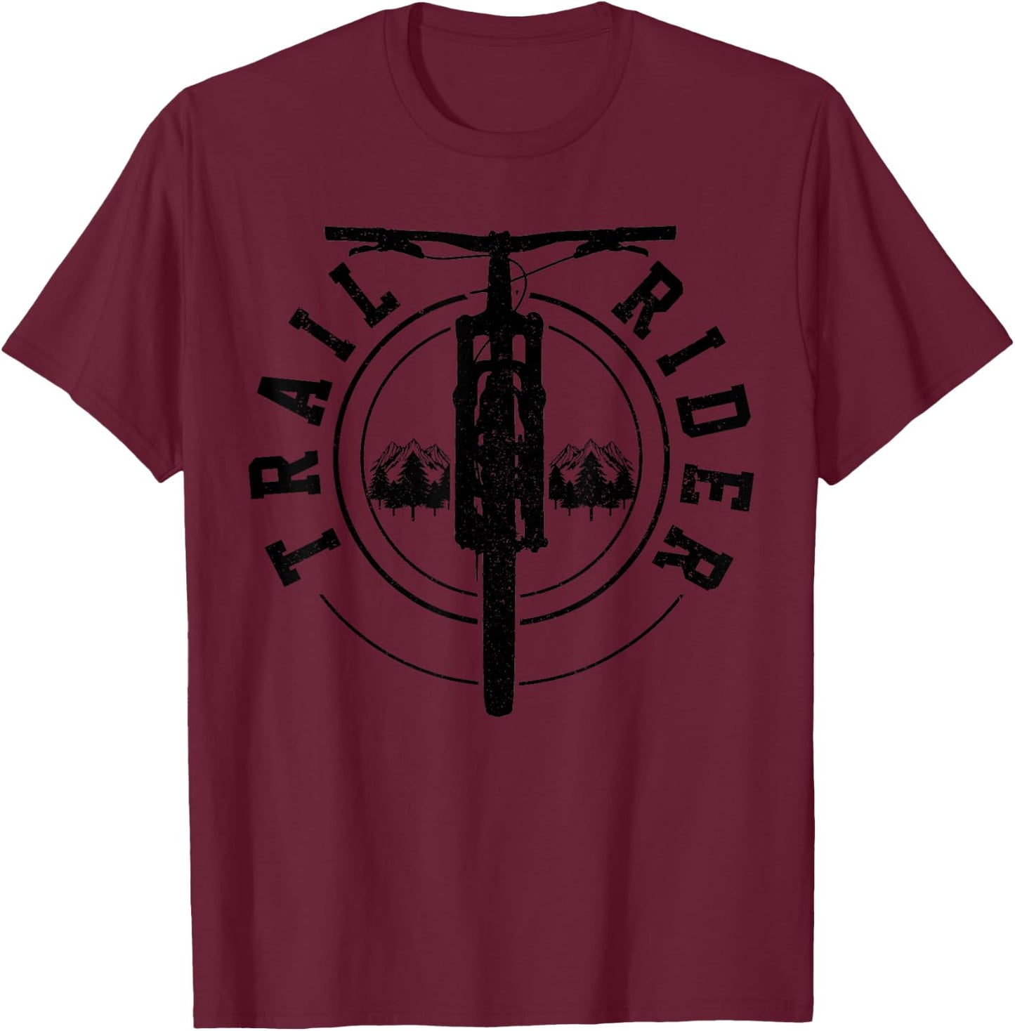 Mountain Bike Trail Rider MTB Biking Mountain Biker Gift T-Shirt - T-Shirt | Maroon