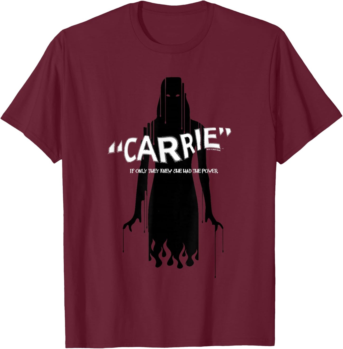 Carrie If Only They Knew She Had The Power Evil Silhouette T-Shirt - T-Shirt | Maroon
