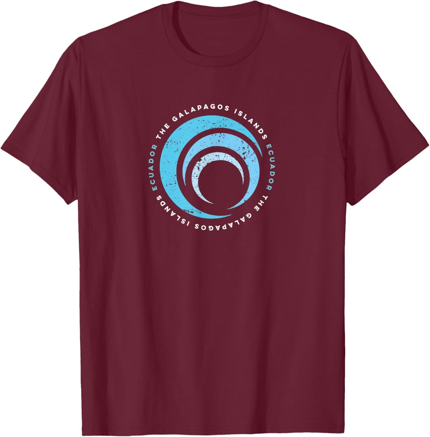 The Galapagos Islands Beach Retro Vintage Wave T-Shirt - T-Shirt | Maroon