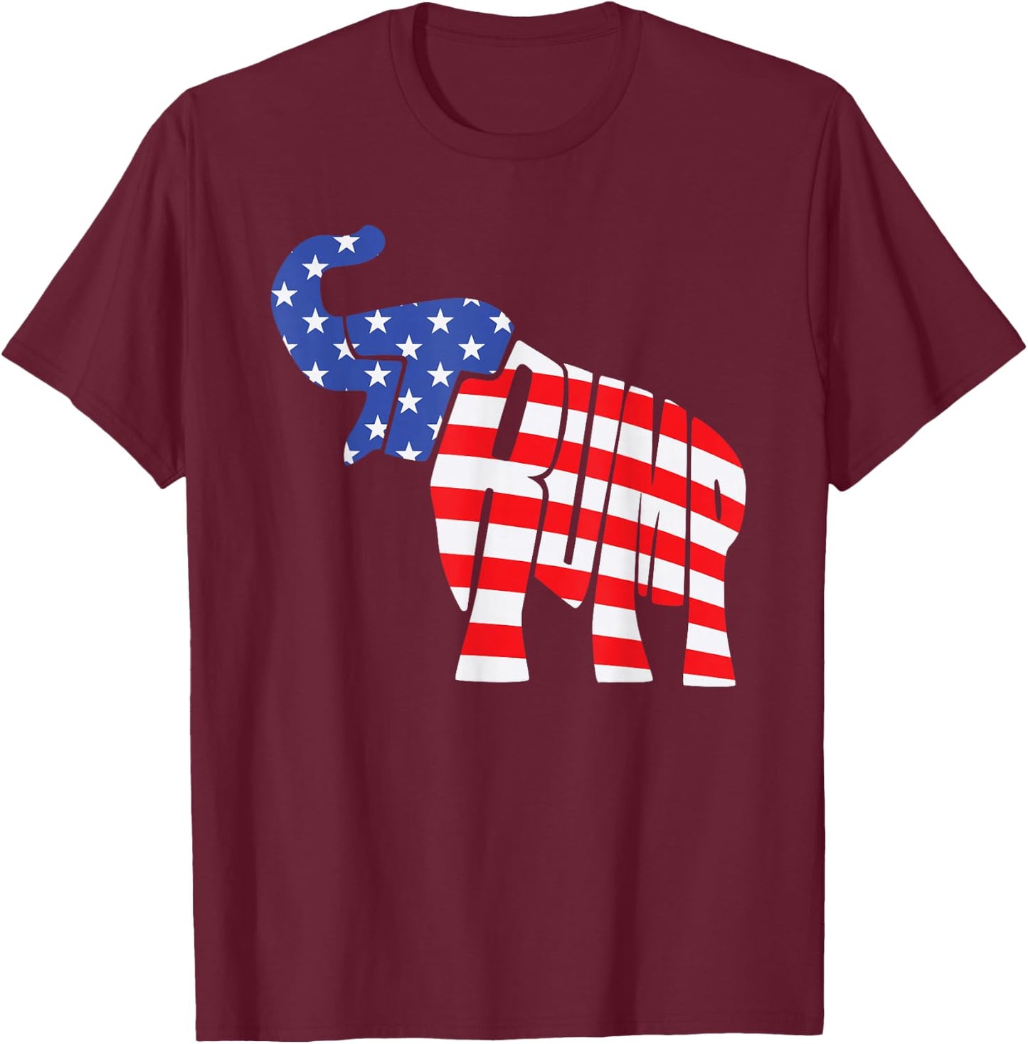 Cute Trump Gift | Proud American Flag Elephant Women T-Shirt - T-Shirt | Maroon