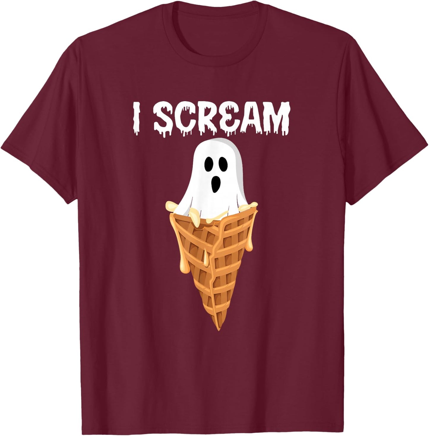 I Scream Halloween T-Shirt - T-Shirt | Maroon