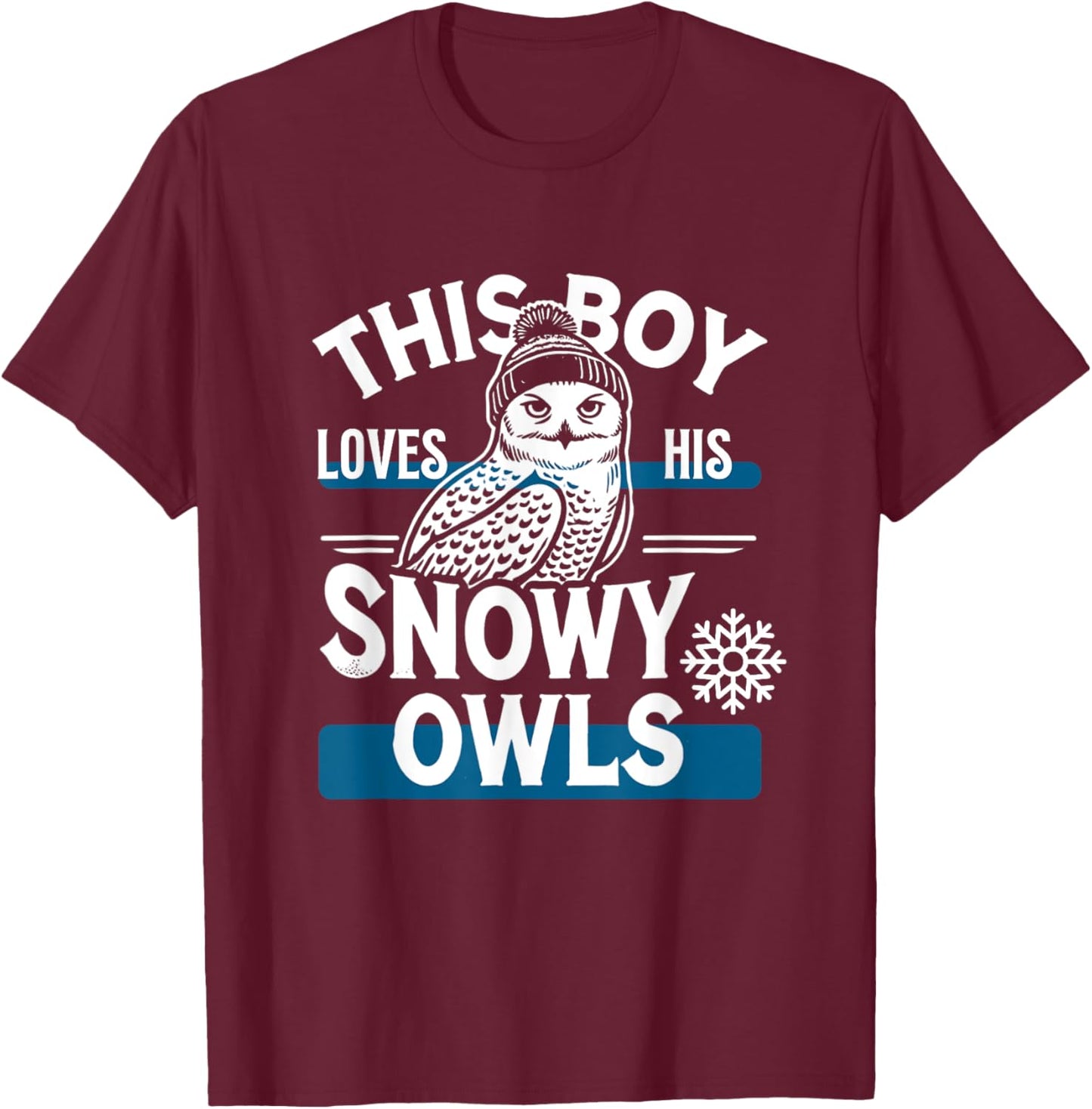 Snowy Owl Boys Snowy Owl Lover Snowy Owls T-Shirt - T-Shirt | Maroon