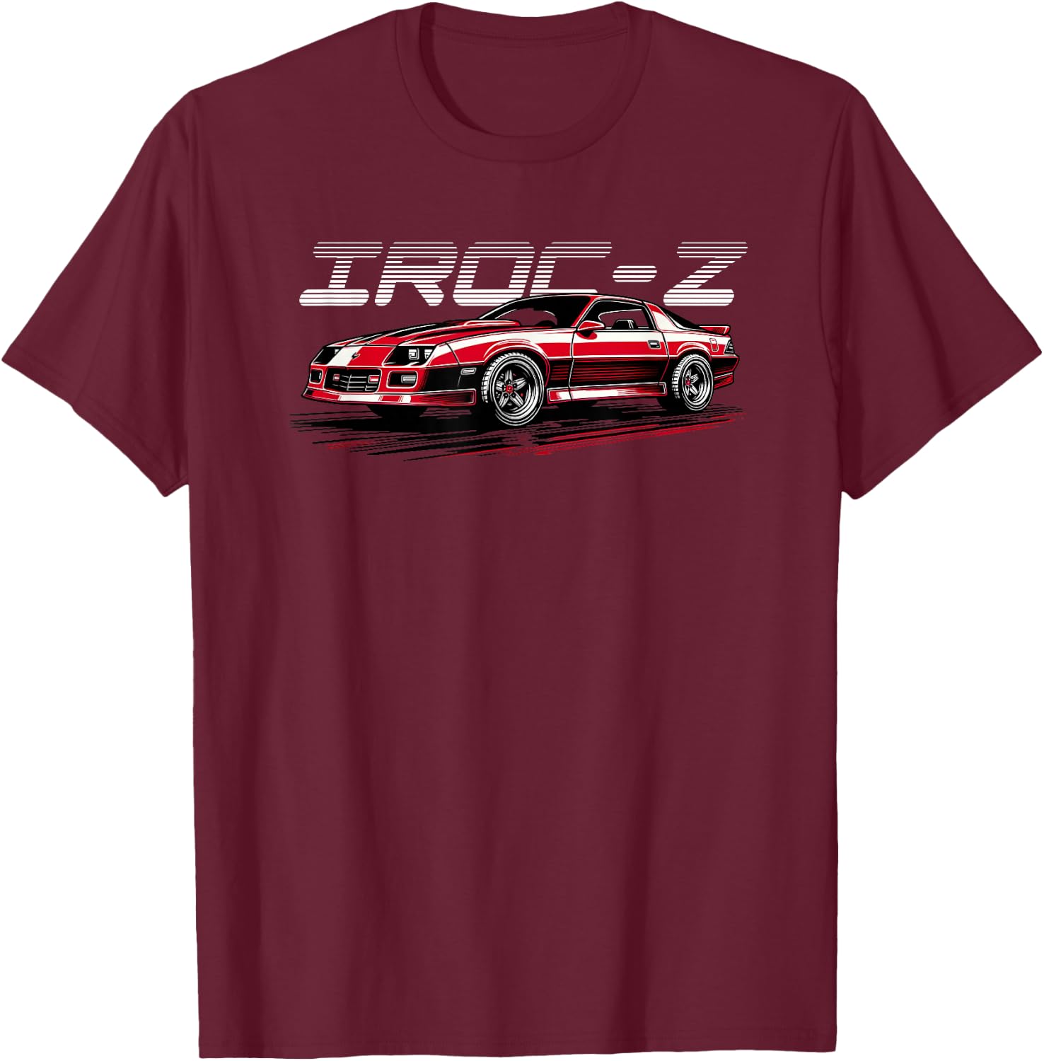 1980's IROC, IROC-Z Muscle Car American Muscle T-Shirt - T-Shirt | Maroon