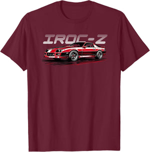 1980's IROC, IROC-Z Muscle Car American Muscle T-Shirt - T-Shirt | Maroon