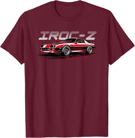 1980's IROC, IROC-Z Muscle Car American Muscle T-Shirt - T-Shirt | Maroon