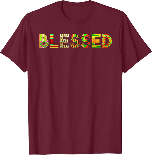 Cool Blessed Gift Her | Best Kente Women's Cloth Lover T-Shirt - T-Shirt | Maroon