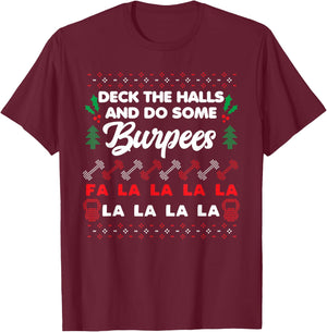 Funny Personal Trainer Christmas for Lifting & Burpees T-Shirt - T-Shirt | Maroon