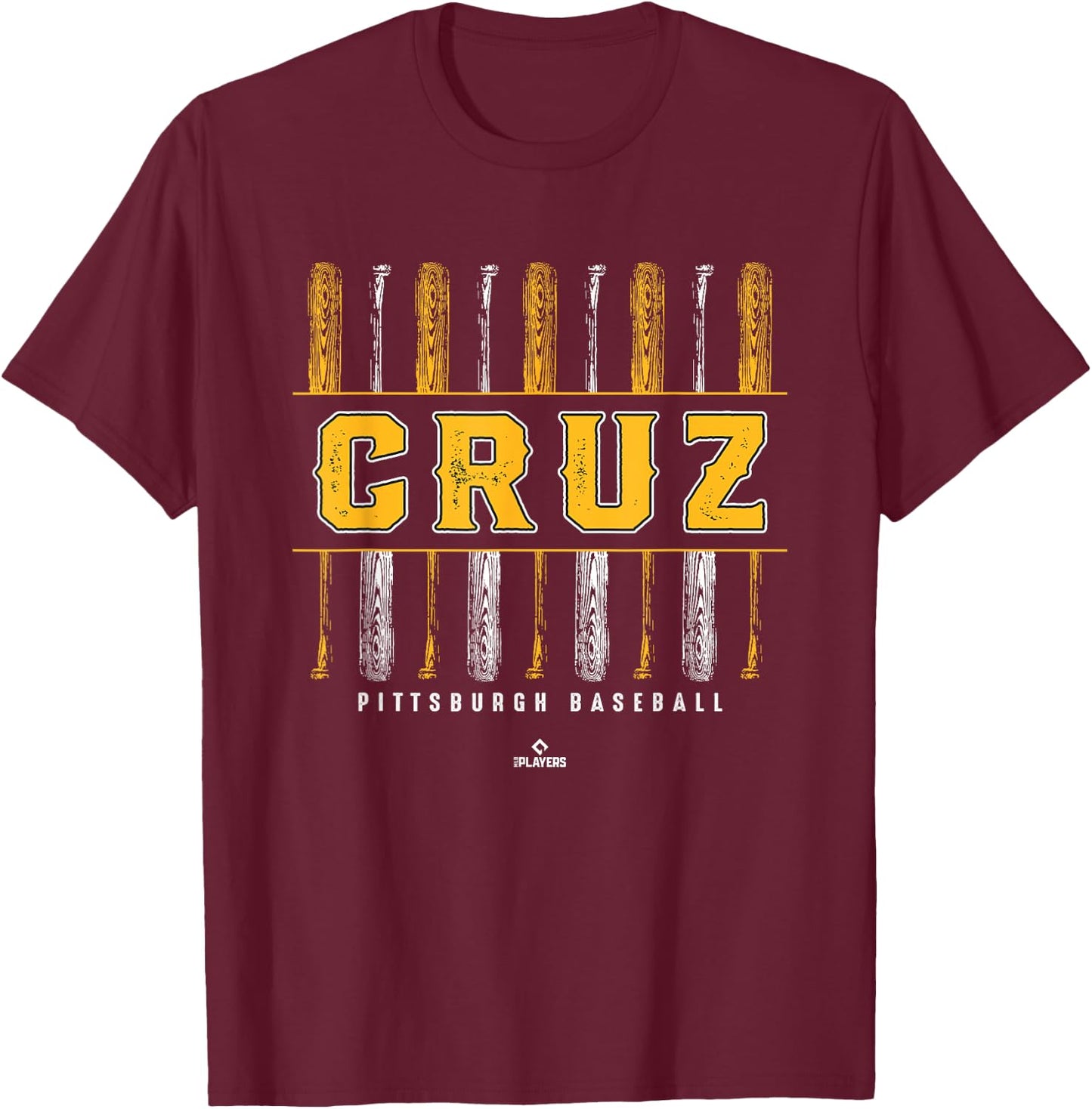 Vintage Baseball Bat Gameday Oneil Cruz Pittsburgh MLBPA T-Shirt - T-Shirt | Maroon