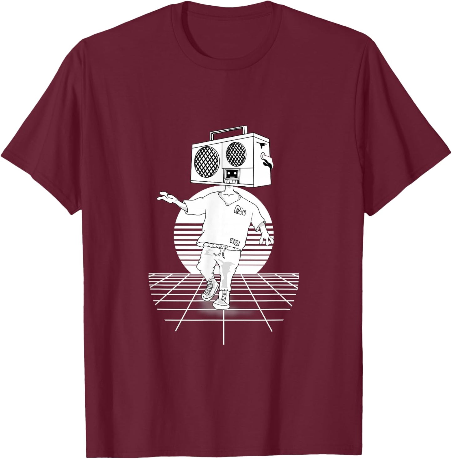 Vintage Radio Head Punk Retro inspired T-Shirt - T-Shirt | Maroon