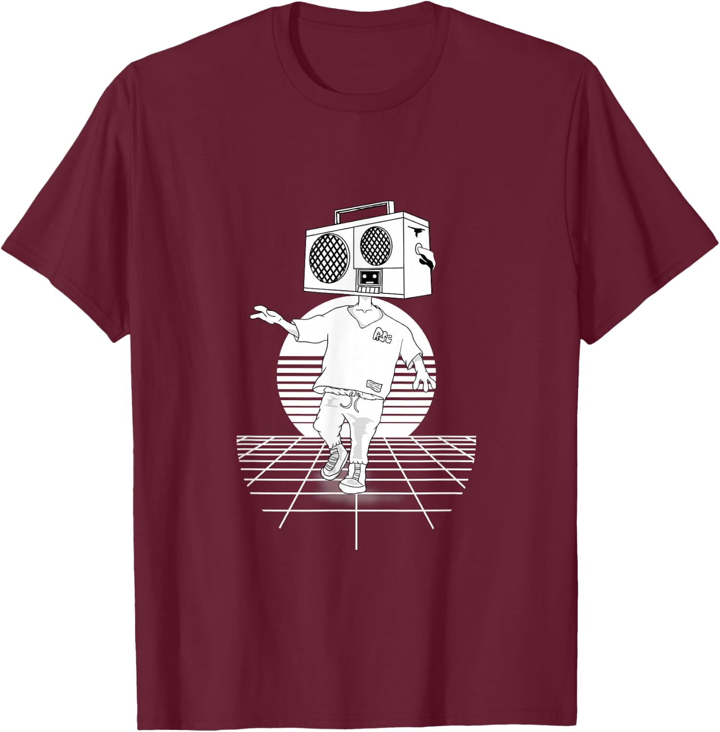 Vintage Radio Head Punk Retro inspired T-Shirt - T-Shirt | Maroon