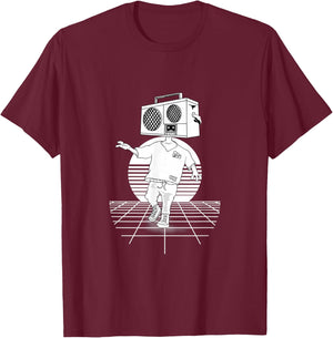Vintage Radio Head Punk Retro inspired T-Shirt - T-Shirt | Maroon