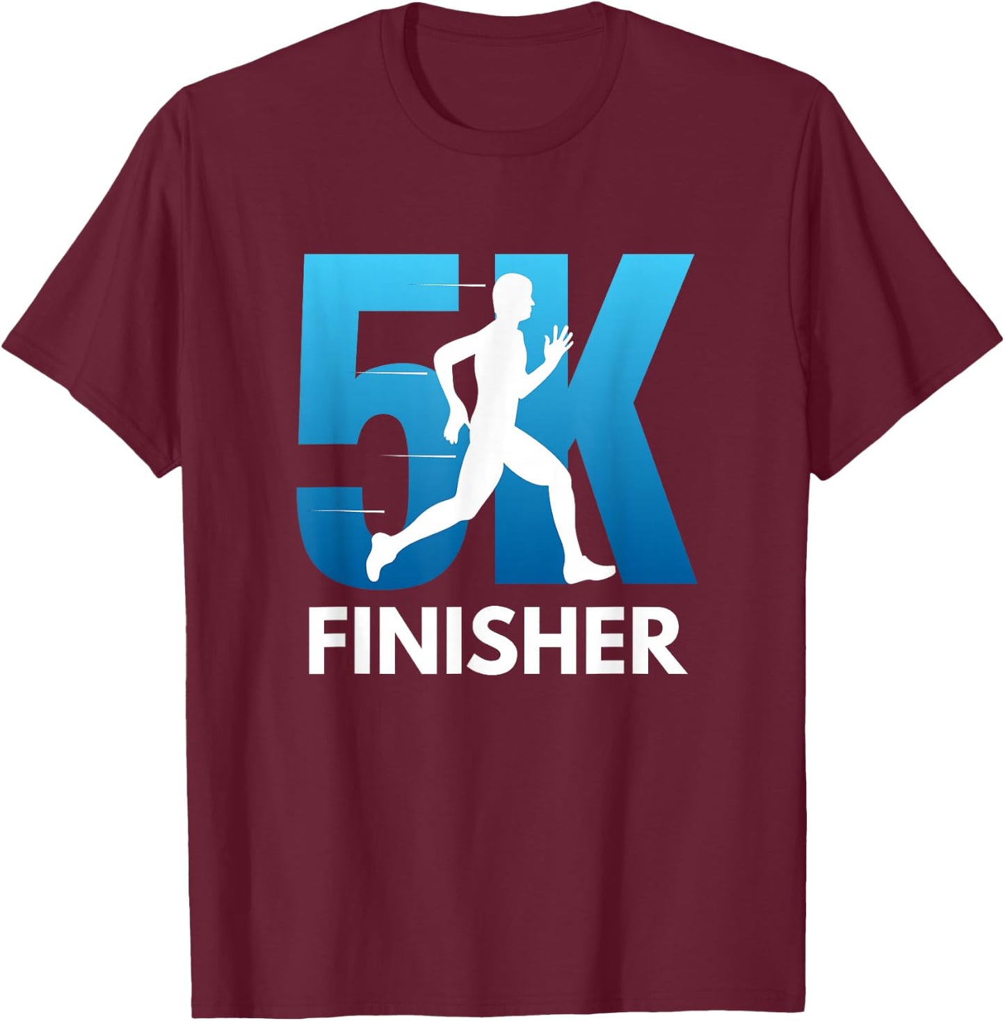 5K Finisher, With Silhouette Of 5K Runner T-Shirt - T-Shirt | Maroon