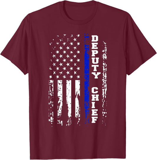 Police Deputy Chief Shirt Police Rank Deputy Chief Gift T-Shirt - T-Shirt | Maroon