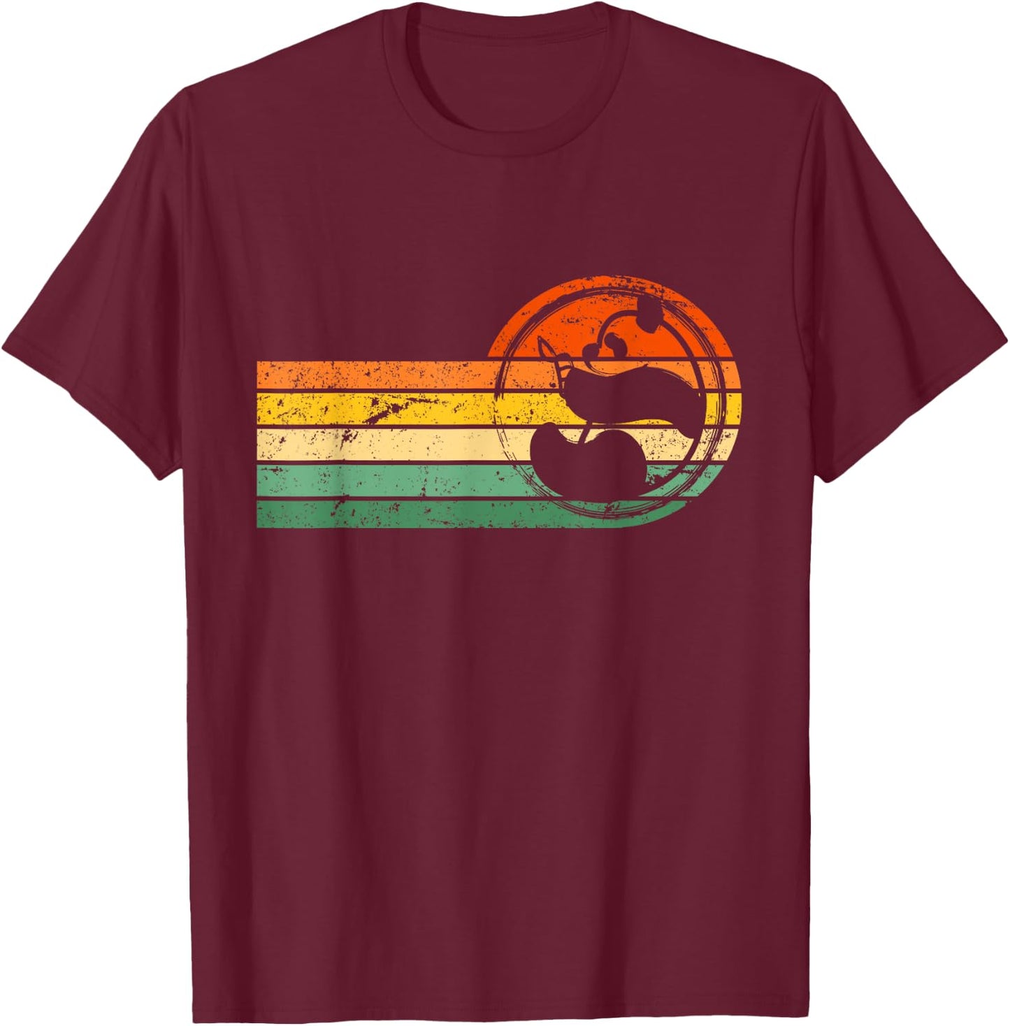 Panda Bear Silhouette Retro Vintage 60s 70s Gift T-Shirt - T-Shirt | Maroon
