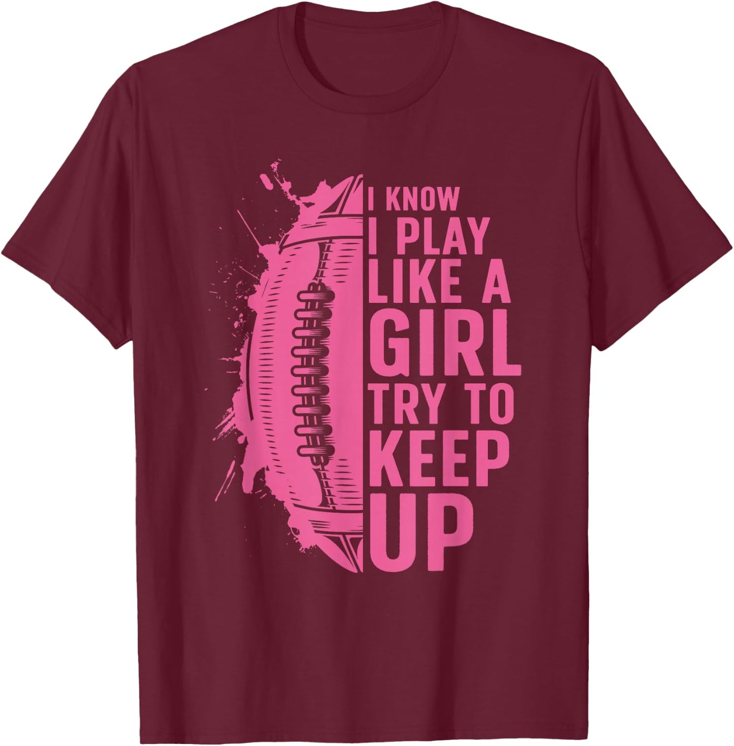 Cool Football Girls Football Player Coach Sports T-Shirt - T-Shirt | Maroon
