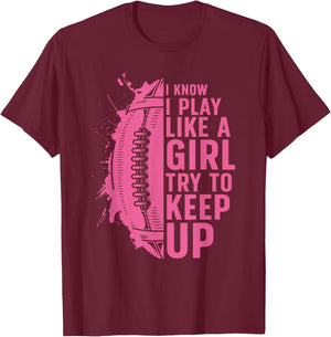 Cool Football Girls Football Player Coach Sports T-Shirt - T-Shirt | Maroon