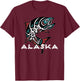 Alaska Salmon Fishing Native American Indigenous Tlingit Art T-Shirt - T-Shirt | Maroon