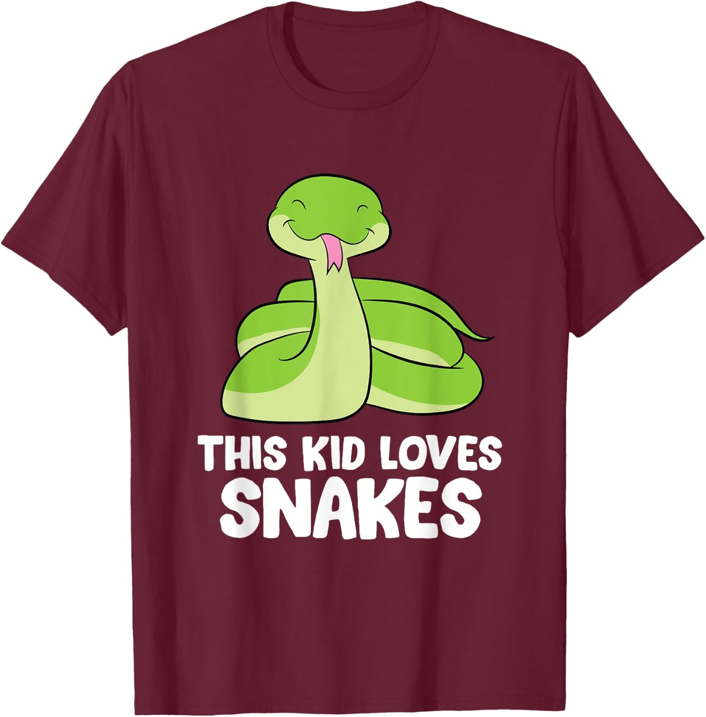 This Kid Loves Snakes Toddlers Kids Snakes T-Shirt - T-Shirt | Maroon