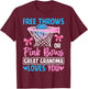 Free Throws or Pink Bows Grandma Loves You Gender Reveal T-Shirt - T-Shirt | Maroon