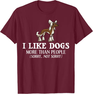 Chinese Crested Powderpuff Dog Gift Puppies Owner Lover T-Shirt - T-Shirt | Maroon