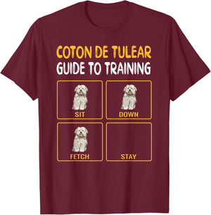 Funny Coton de Tulear Guide to Training Dog Obedience T-Shirt - T-Shirt | Maroon