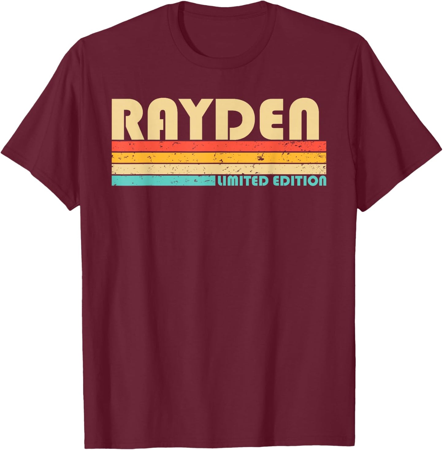 RAYDEN Name Personalized Funny Retro Vintage Birthday T-Shirt - T-Shirt | Maroon