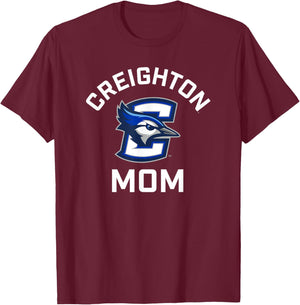 Creighton University Bluejays Arched Mom T-Shirt - T-Shirt | Maroon