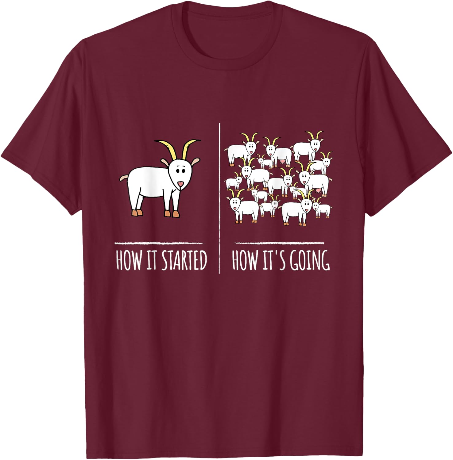 Goat Shirts | Goat Lovers Farm Apparel Meme Pun Funny Goat T-Shirt - T-Shirt | Maroon