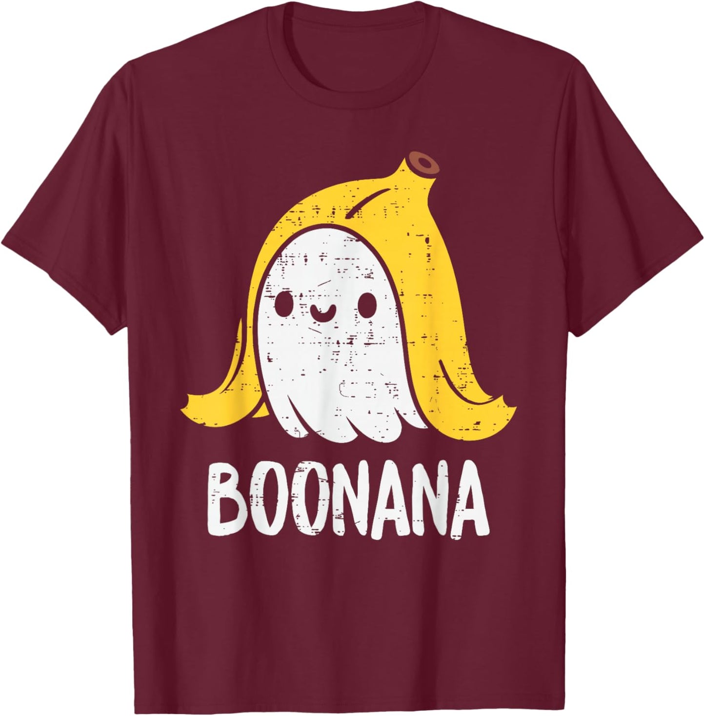 Cute Ghost Banana Halloween Costume Funny Kids Women Boonana T-Shirt - T-Shirt | Maroon