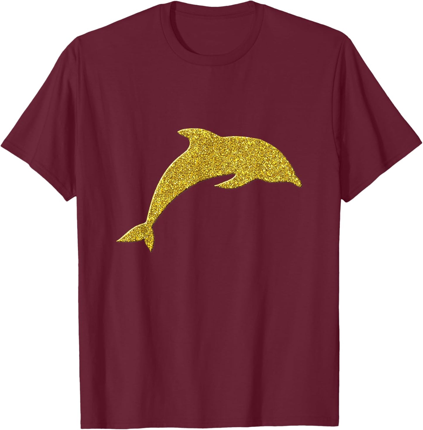 Dolphin Fish Vintage Golden Retro Symbol T-Shirt - T-Shirt | Maroon