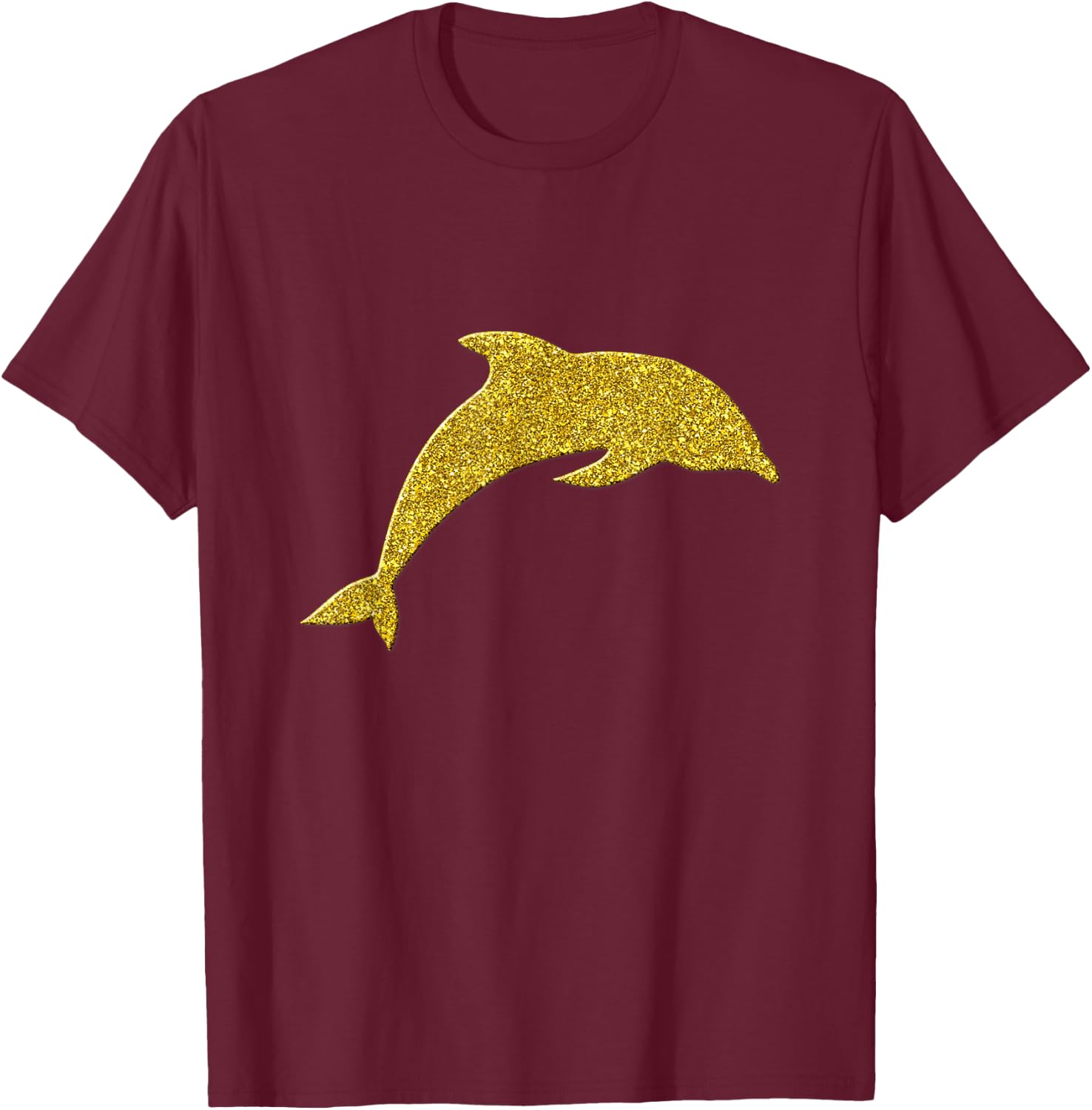 Dolphin Fish Vintage Golden Retro Symbol T-Shirt - T-Shirt | Maroon
